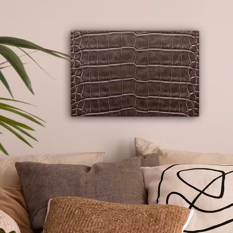Leer - Krokodil - Mat canvas 2cm klein -sfeer1