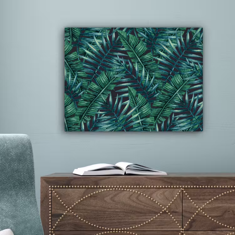 Bladeren - Inductie beschermer - Jungle - Tropical canvas 2cm klein -sfeer4