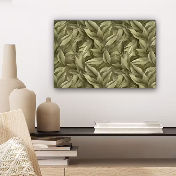 Bladeren - Modern - Groen canvas 2cm klein 34 -sfeer6