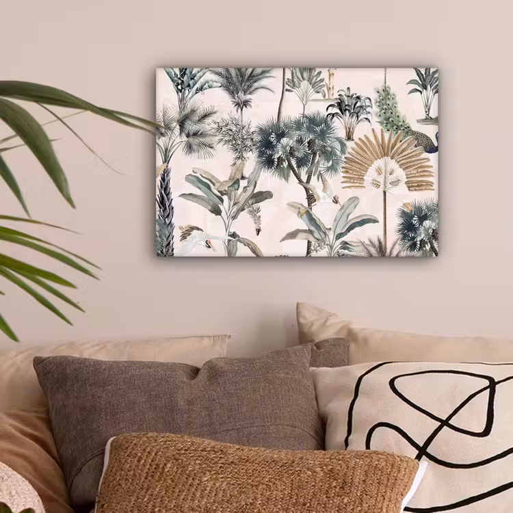 Bladeren - Monstera - Jungle - Tropical canvas 2cm klein -sfeer1