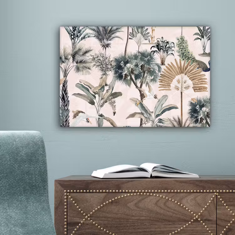 Bladeren - Monstera - Jungle - Tropical canvas 2cm klein -sfeer4
