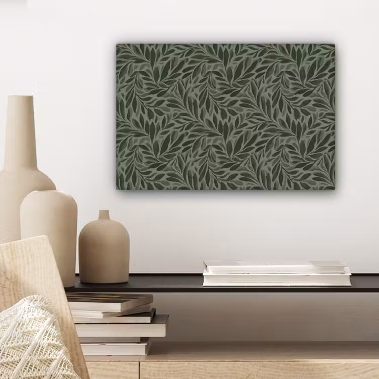 Bladeren - Organisch - Groen canvas 2cm klein 34 -sfeer6