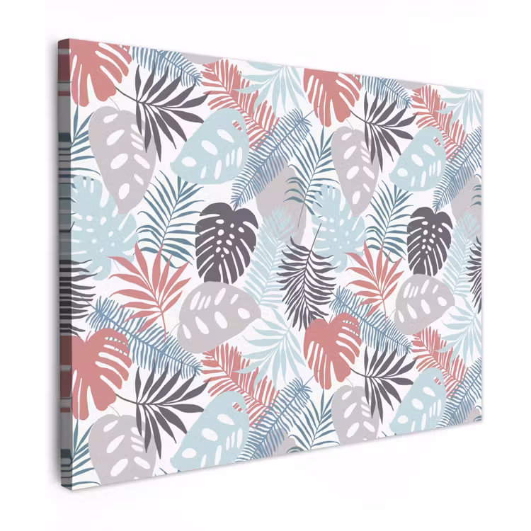 Inductie beschermer - Bladeren - Pastel - Jungle - Afdekplaat voor kookplaat canvas 2cm klein -z3d