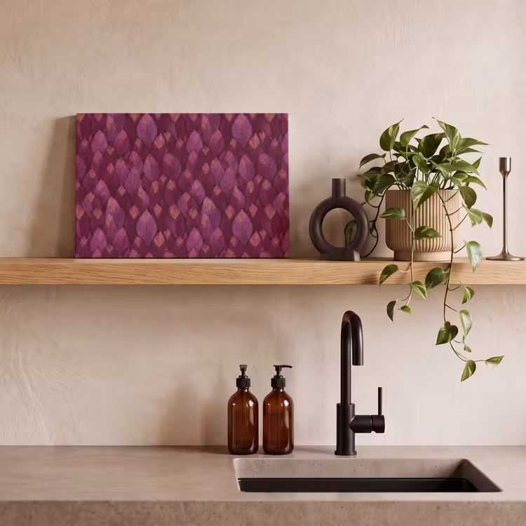 Bladeren - Patroon - Burgundy canvas 2cm klein 34 -sfeer3