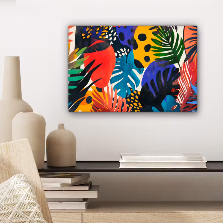 Bladeren - Vormen - Abstract - Kleurrijk canvas 2cm klein -sfeer6