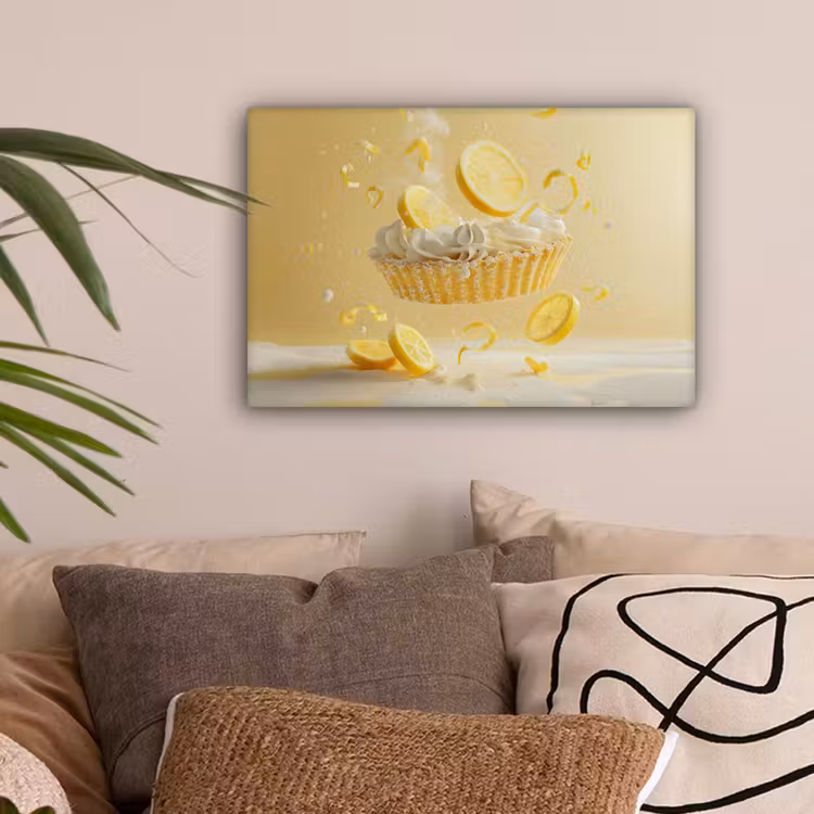Citroen - Taart - Eten - Geel canvas 2cm klein -sfeer1