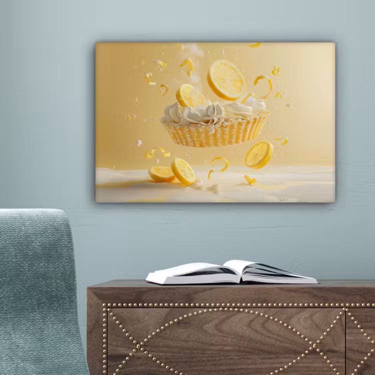 Citroen - Taart - Eten - Geel canvas 2cm klein -sfeer4