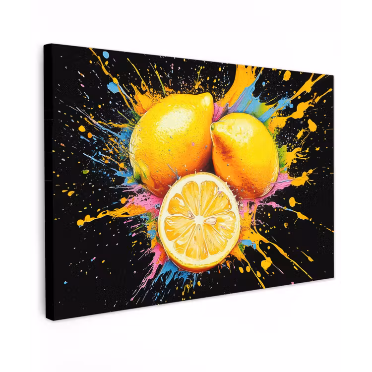 Citroen - Graffiti - Kleurrijk - Verf - Modern canvas 2cm klein -z3d