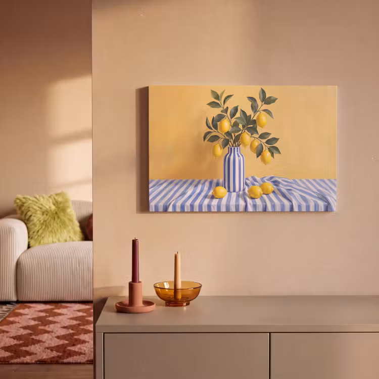 Canvas Print - Lemon - Still Life - Modern - Citroen - Stilleven - Modern canvas 2cm klein