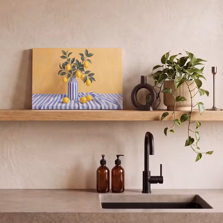 Canvas Print - Lemon - Still Life - Modern - Citroen - Stilleven - Modern canvas 2cm klein