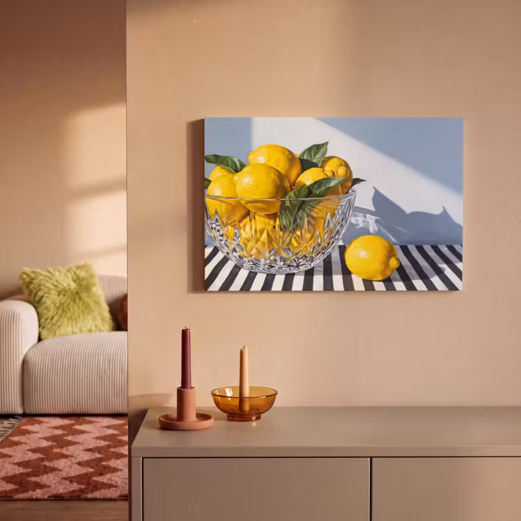 Canvas Print - Lemons - Fruit - Yellow - Citroenen - Fruit - Geel canvas 2cm klein