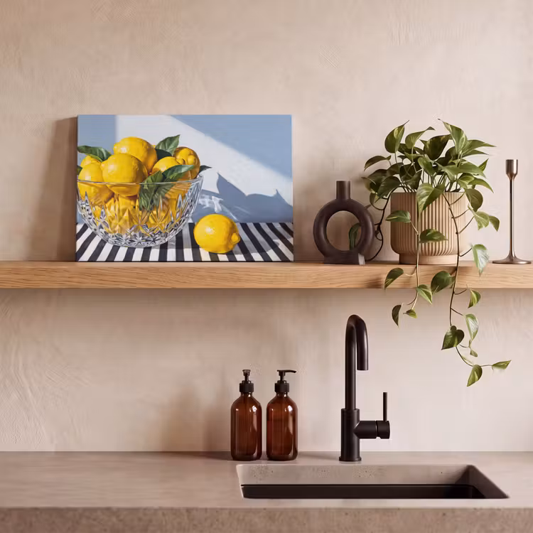 Canvas Print - Lemons - Fruit - Yellow - Citroenen - Fruit - Geel canvas 2cm klein