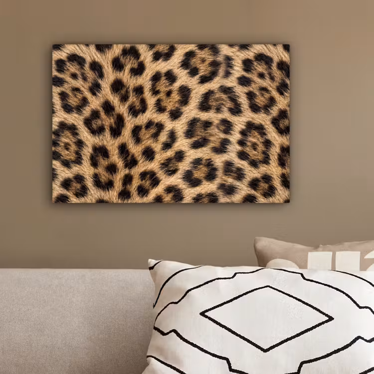 Luipaard - Vacht - Klassiek - Bruin canvas 2cm klein -sfeer3