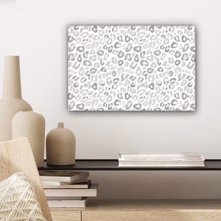 Luipaard - Motief - Grijs canvas 2cm klein 34 -sfeer6