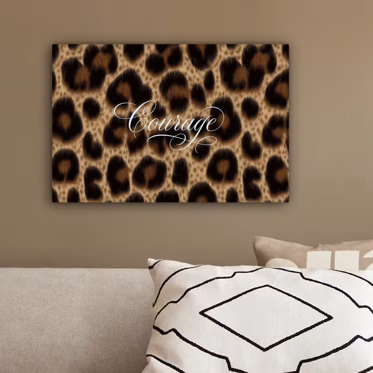 Luipaardprint - Bruin - Courage - Sierlijk canvas 2cm klein -sfeer3