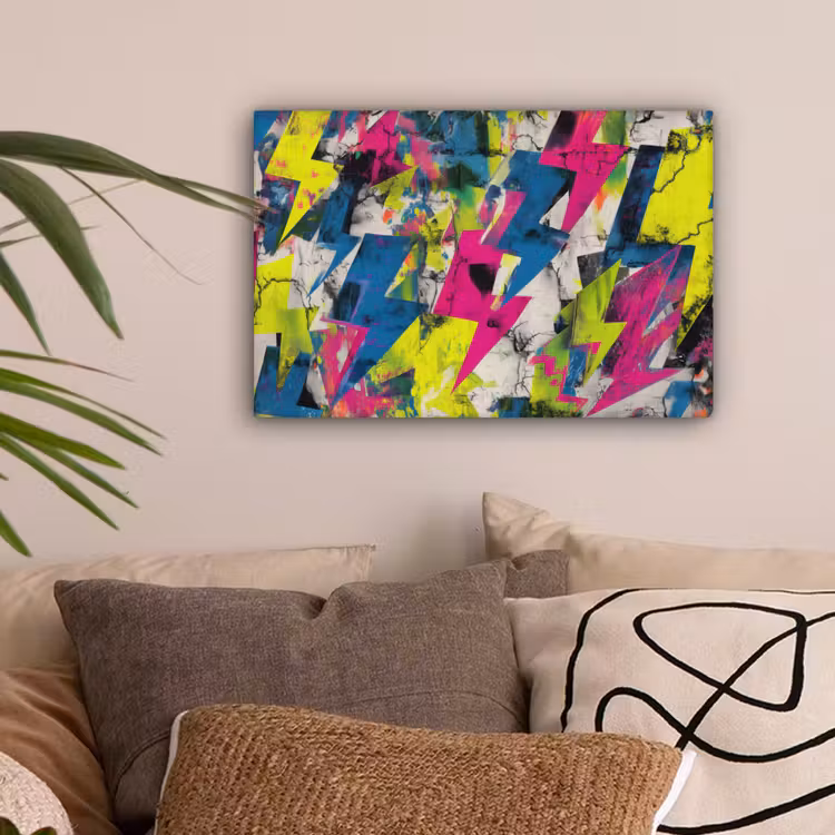 Bliksemschichten - Patroon - Marmer - Kleuren canvas 2cm klein -sfeer1