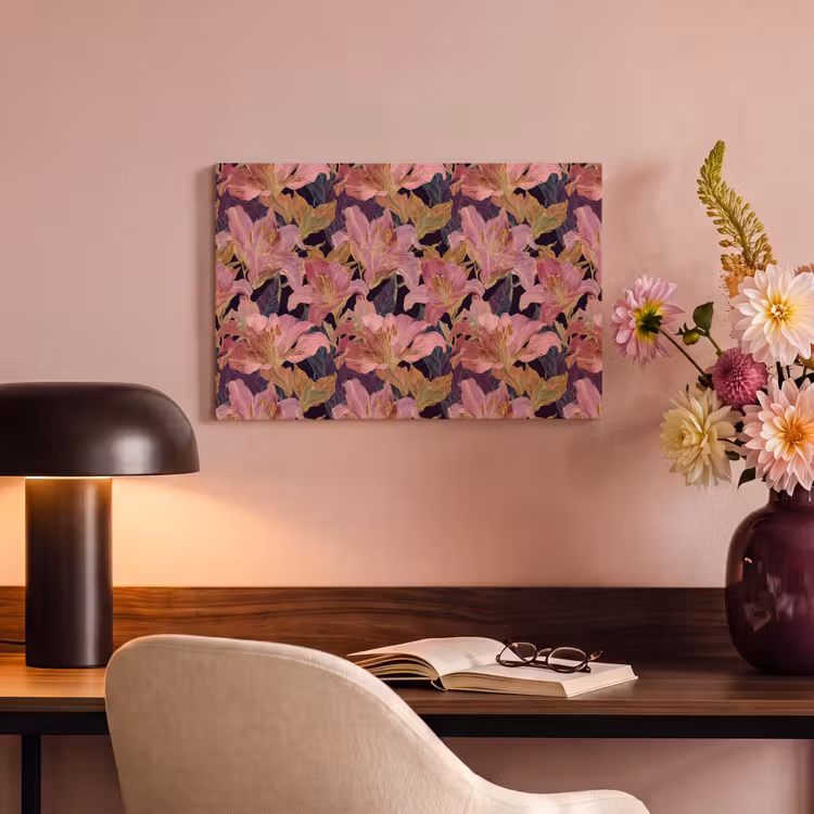 Lelies - Patroon - Roze - Goud canvas 2cm klein 34 -sfeer4