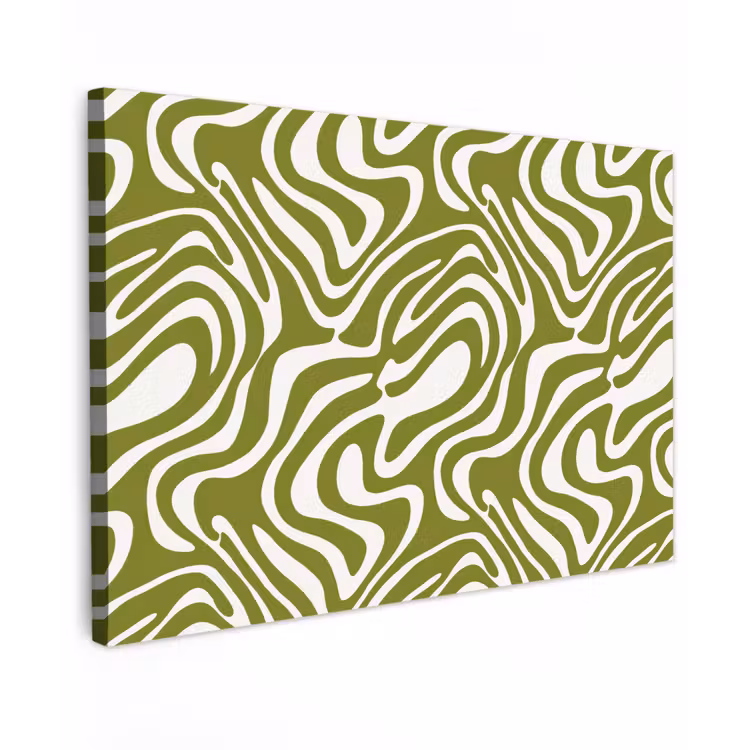 Lijnpatroon - Groen - Organisch canvas 2cm klein 34 -z3d