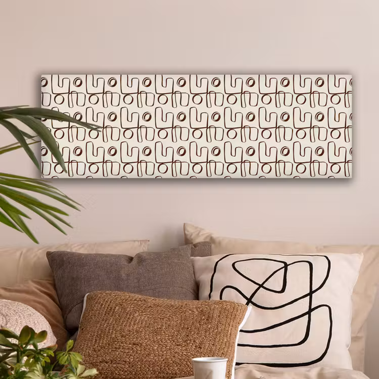 Lijnen - Beige - Patroon - Donkerbruin canvas 2cm klein 828 -sfeer1