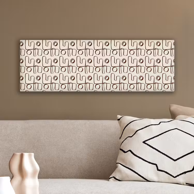 Lijnen - Beige - Patroon - Donkerbruin canvas 2cm klein 828 -sfeer3