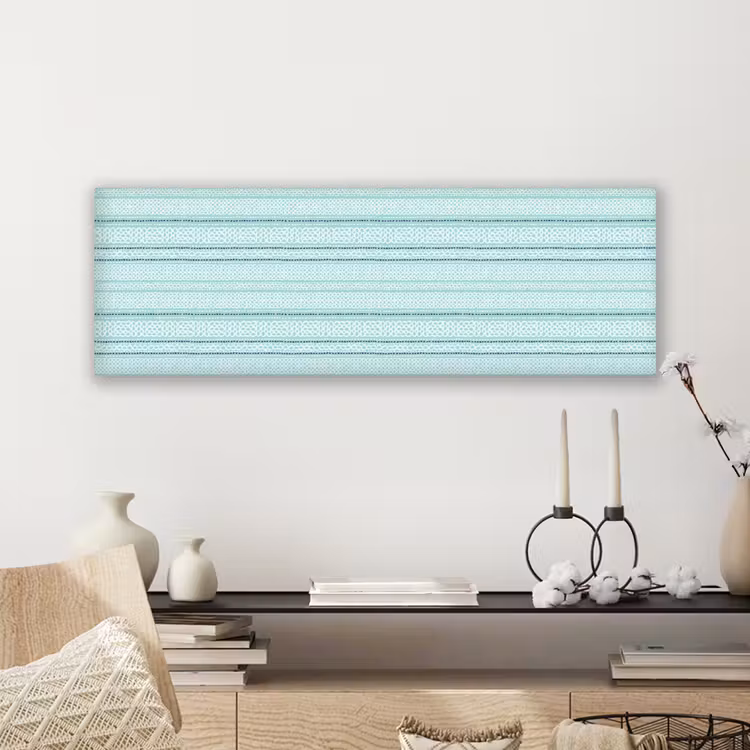 Lijnen - Blauwgroen - Patroon canvas 2cm klein 828 -sfeer6