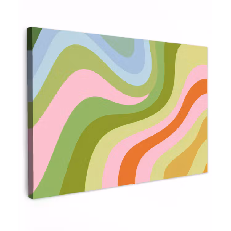 Lijnen - Pasteltinten - Golvend canvas 2cm klein -z3d