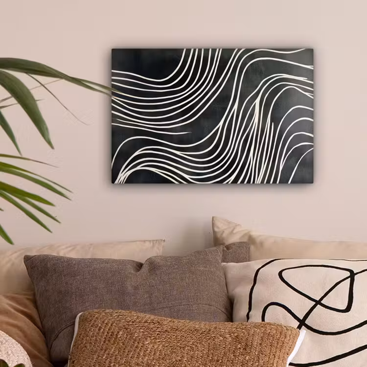 Lijnen - Patroon - Abstract - Wit canvas 2cm klein -sfeer1