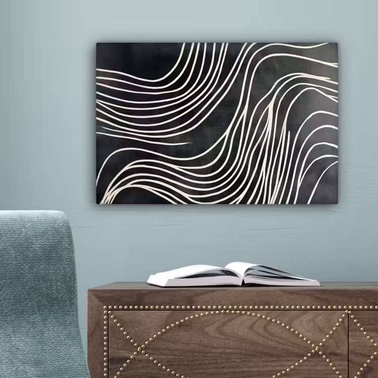 Lijnen - Patroon - Abstract - Wit canvas 2cm klein -sfeer4