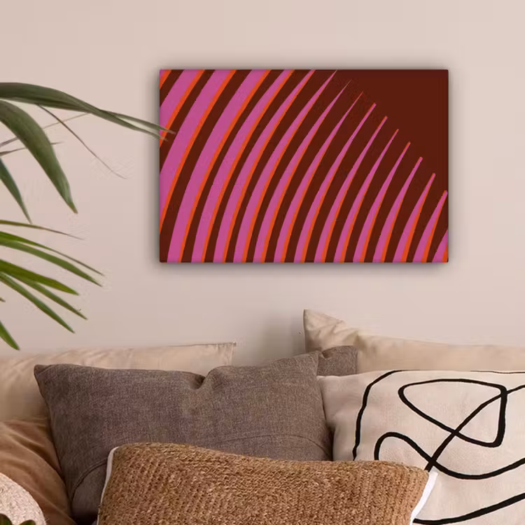 Lijnen - Rood - Beweging canvas 2cm klein -sfeer1