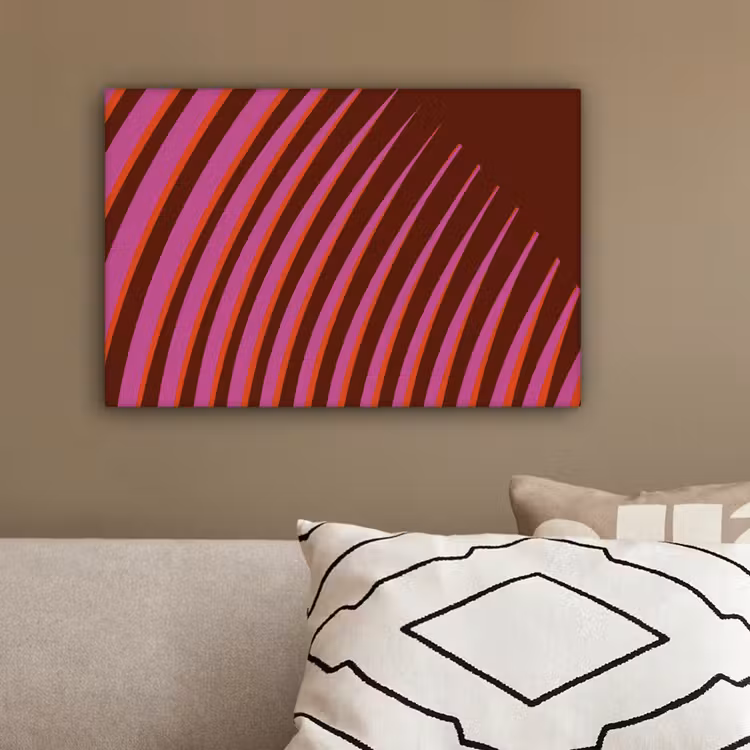 Lijnen - Rood - Beweging canvas 2cm klein -sfeer3