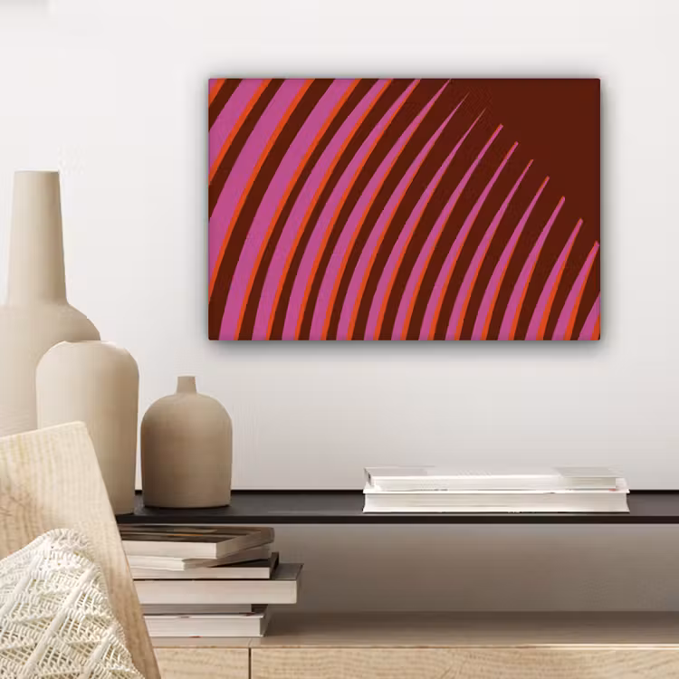 Lijnen - Rood - Beweging canvas 2cm klein -sfeer6