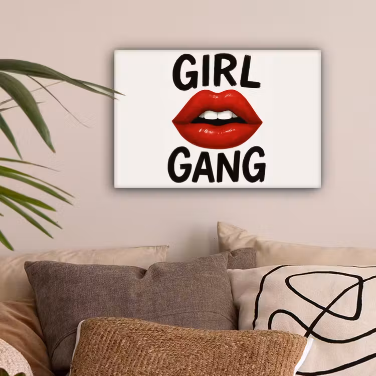 Lip - Girl - Rood - Letters canvas 2cm klein -sfeer1