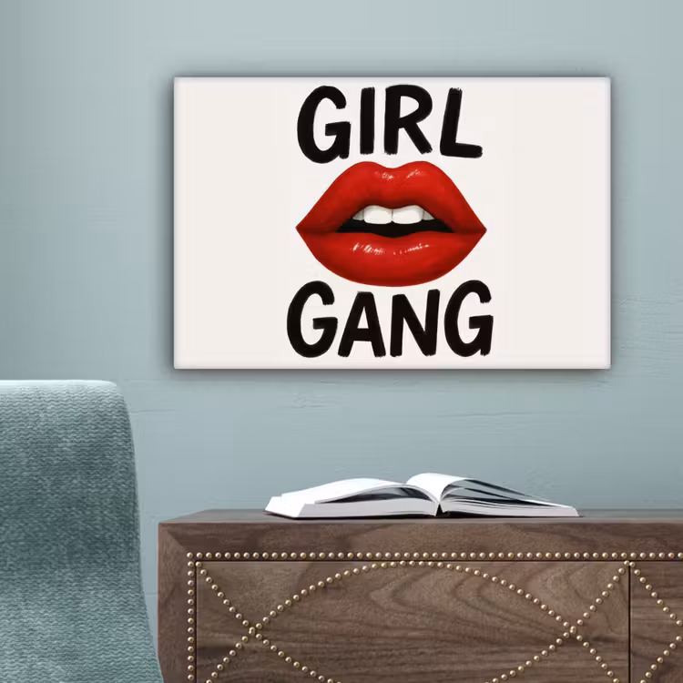 Lip - Girl - Rood - Letters canvas 2cm klein -sfeer4