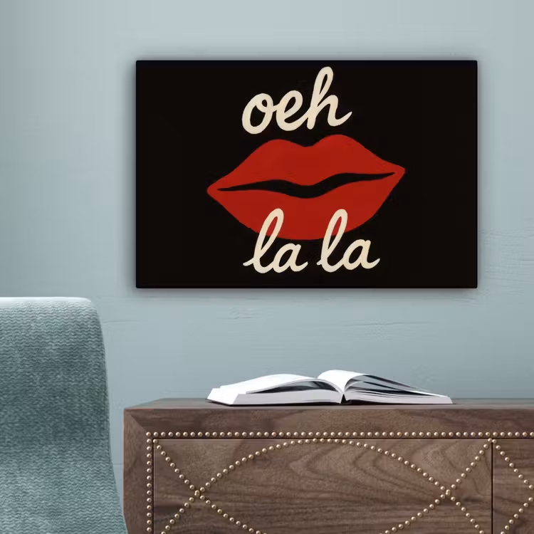 Lip - Rood - Quote canvas 2cm klein -sfeer4