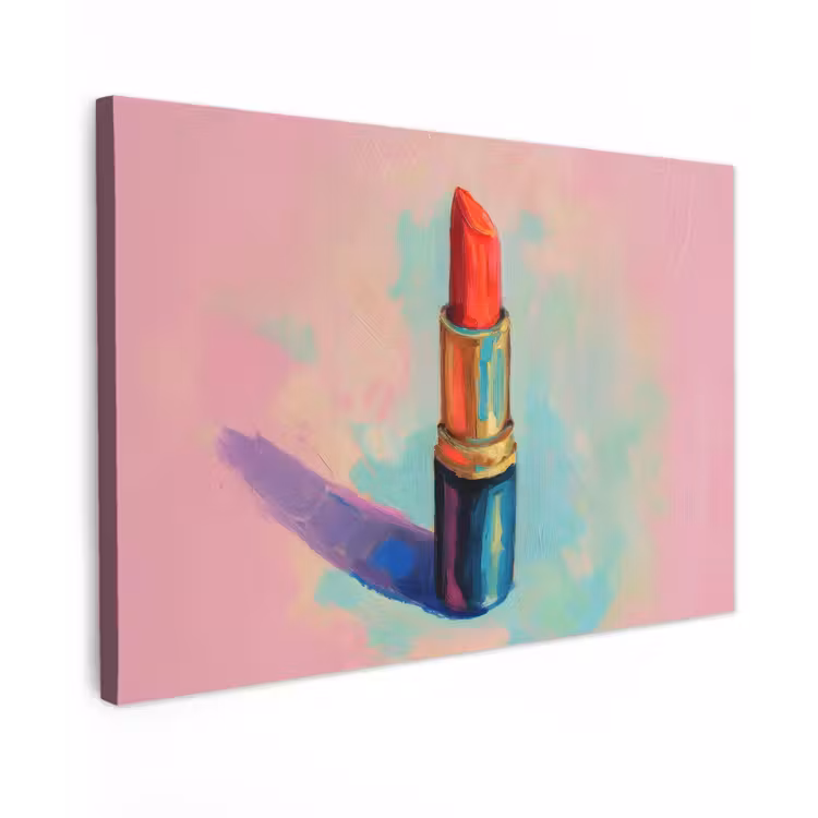 Lippenstift - Rood - Penseelstreken canvas 2cm klein -z3d