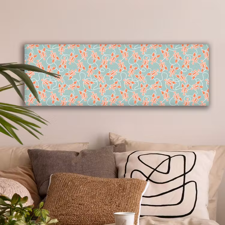 Zee - Kreeft - Groen - Oranje canvas 2cm klein 828 -sfeer1