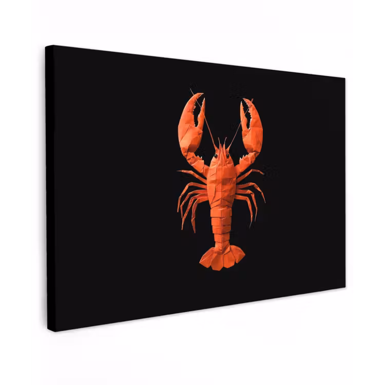Kreeft - Papier - Origami papier - Rood canvas 2cm klein -z3d