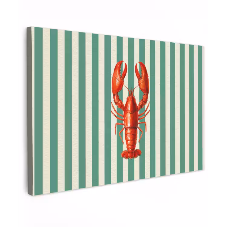 Kreeft - Strepen - Realistisch - Zomers canvas 2cm klein -z3d