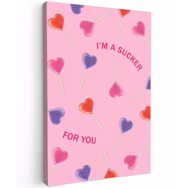 Lolly - Valentijn - Illustratie - Snoep canvas 2cm klein -z3d