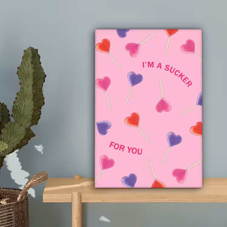 Lolly - Valentijn - Illustratie - Snoep canvas 2cm klein -sfeer4
