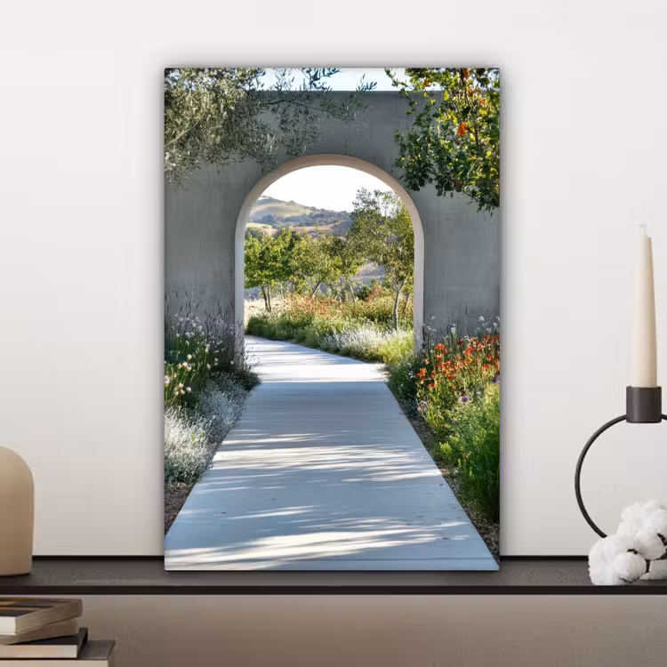 Doorkijk - Pad - Beton - Landschap canvas 2cm klein -sfeer6