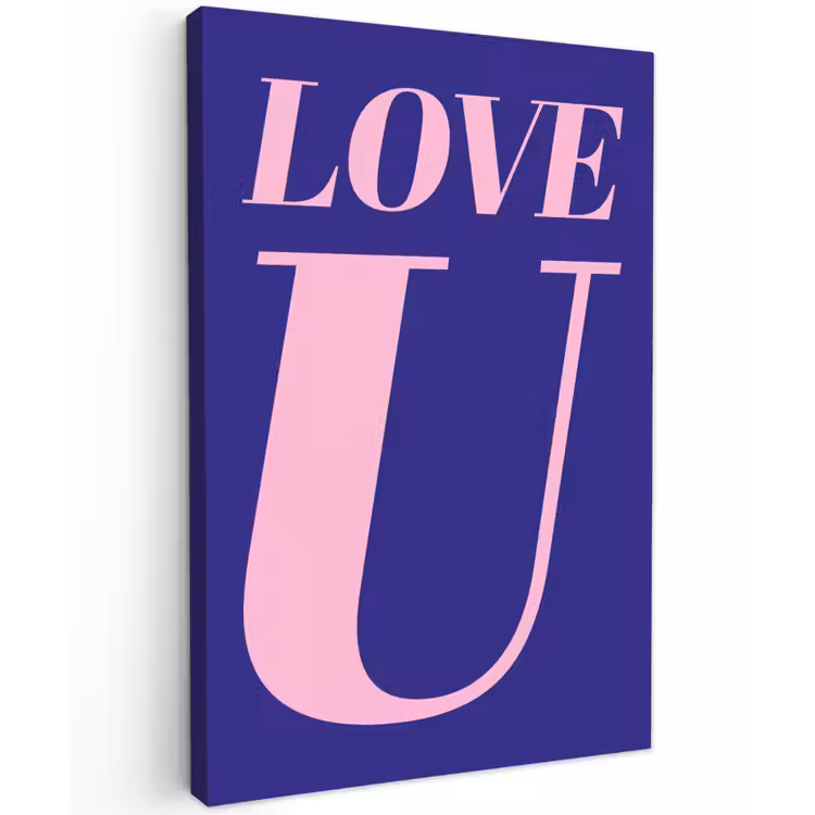 Love - Blauw - Valentijn canvas 2cm klein -z3d