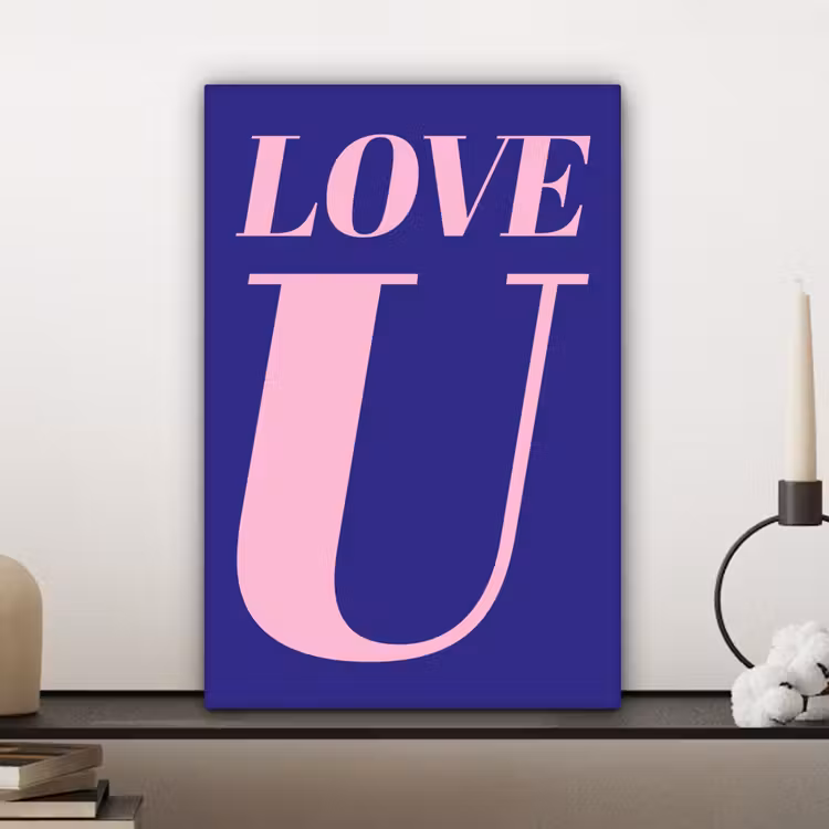 Love - Blauw - Valentijn canvas 2cm klein -sfeer6