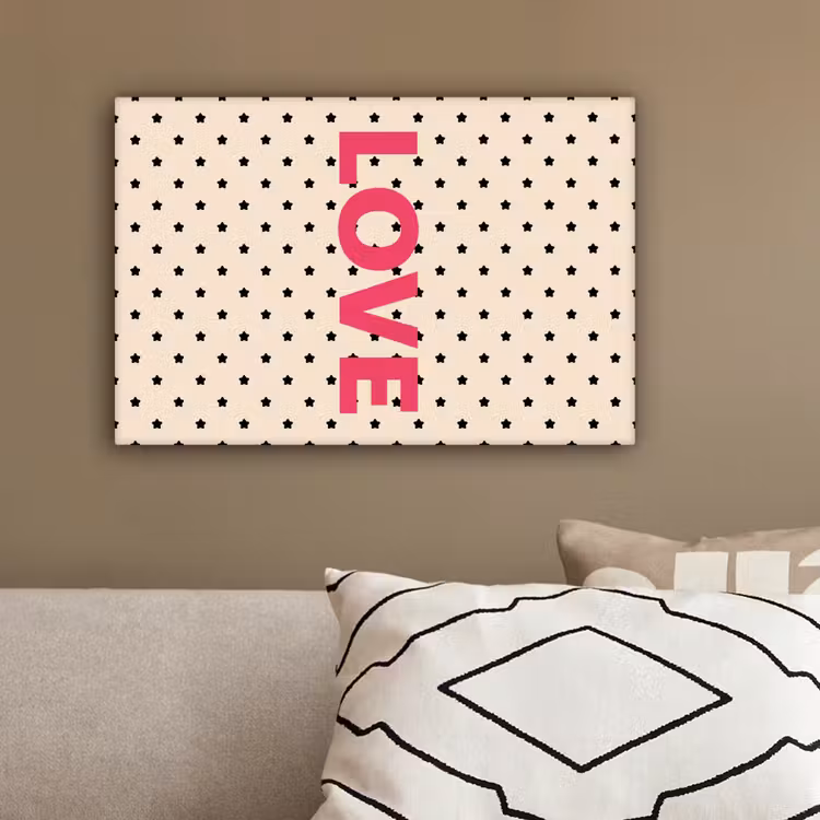 Love - Stippen - Roze canvas 2cm klein -sfeer3