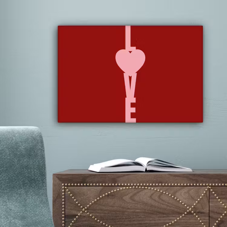 Love - Hart - Rood canvas 2cm klein -sfeer1