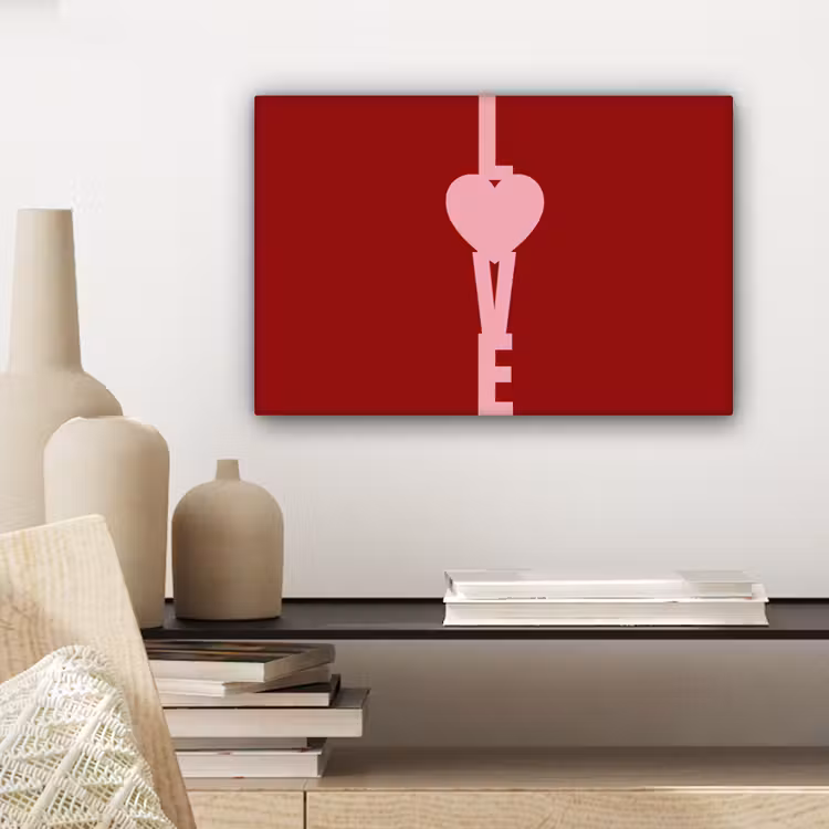 Love - Hart - Rood canvas 2cm klein -sfeer3