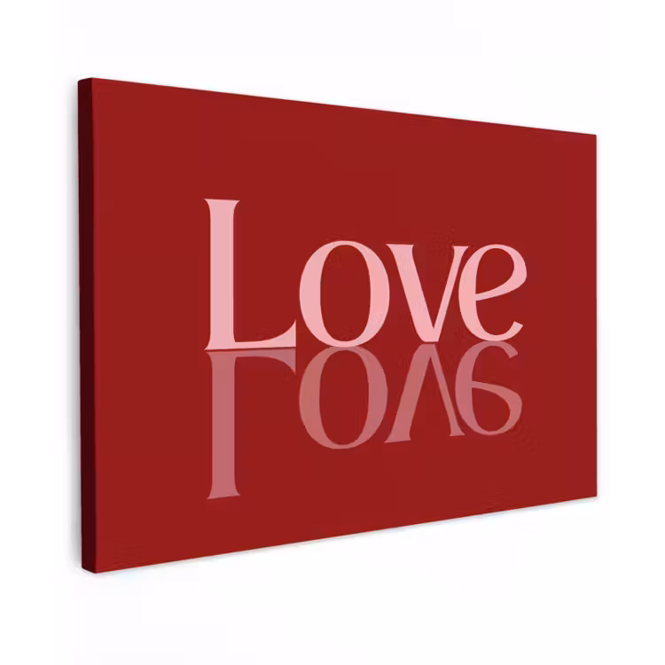 Love - Spiegeling - Rood canvas 2cm klein -z3d