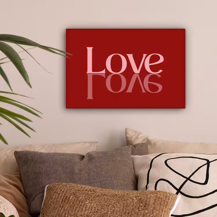 Love - Spiegeling - Rood canvas 2cm klein -z3d