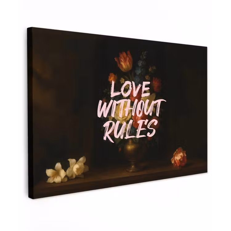 Liefde - Modern - Bloemen canvas 2cm klein -z3d