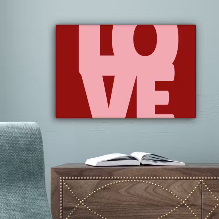 Love - Rood - Blokletters canvas 2cm klein -sfeer1